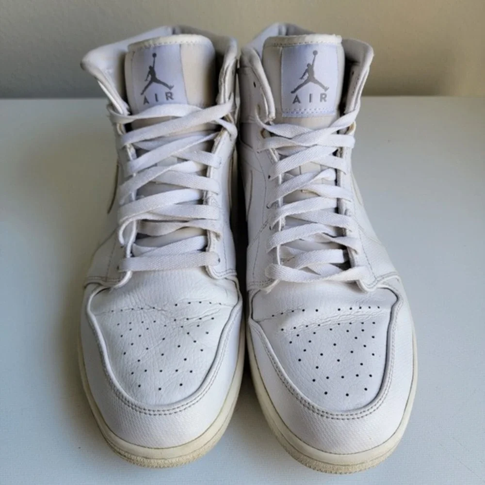 Nike Air Jordan 1 Mid 2014 White Cool Gray Shoes Sneakers 554724-120 Men Size 14